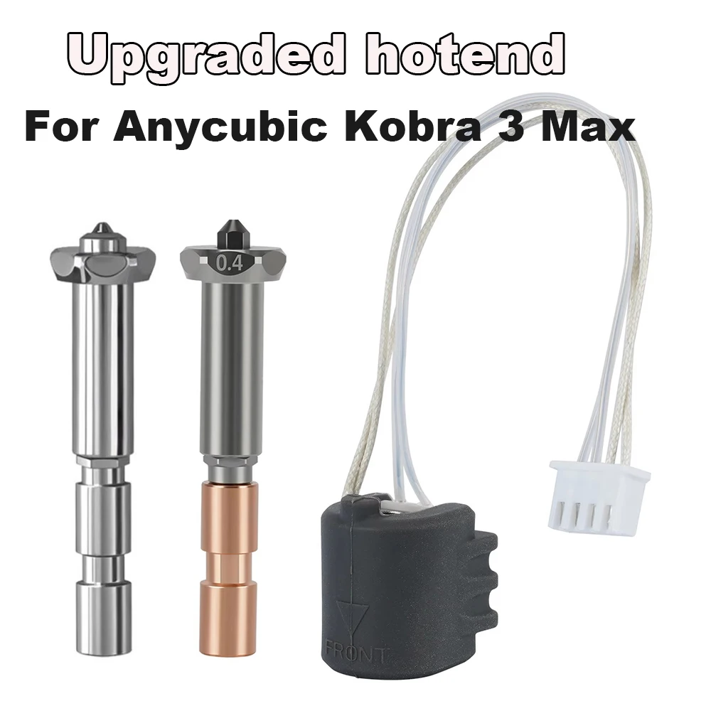 Upgraded Hotend Kit For Anycubic Kobra 3 Max 3D Printer 24V 80W Ceramic Heating Integrated Bimetal Nozzle For Kobra3 Max Combo