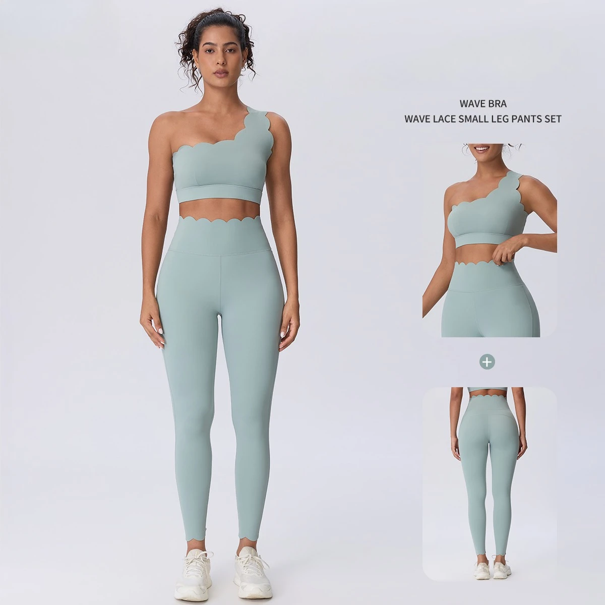 Women's Sports Clothing Sets Elegant Ballet Pink One-shoulder Lace Women's Tracksuit Beauty Back Sexy Fitness Yoga Clothing