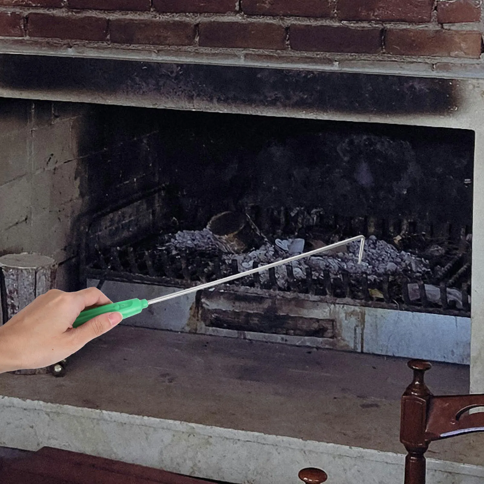 

Fireplace Hook Pit Tools Steel Poker Stick for Indoor Outdoor Use Campfire Fire Poker Stick Work Fire Hook Hardware