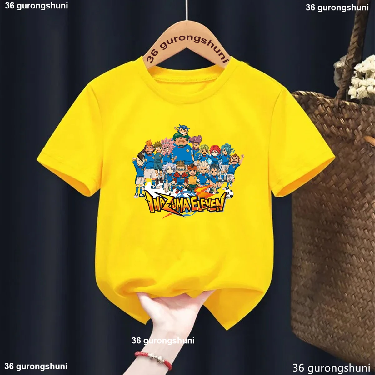 Nueva camiseta para niños, camiseta de Anime Inazuma Eleven Go, camisetas con cuello redondo y estampado de dibujos animados para niños y niñas, ropa de verano, camisetas de manga corta
