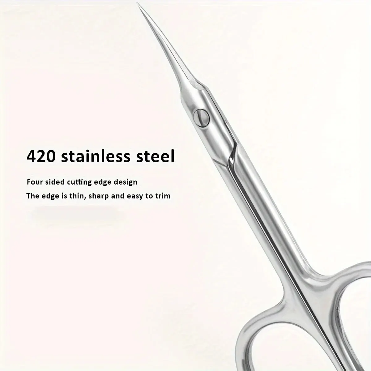 Dissolvant de peau morte en acier inoxydable, pointe incurvée, lame fine, ciseaux à cuticules, coupe-ongles, outils de manucure, outils pour sourcils