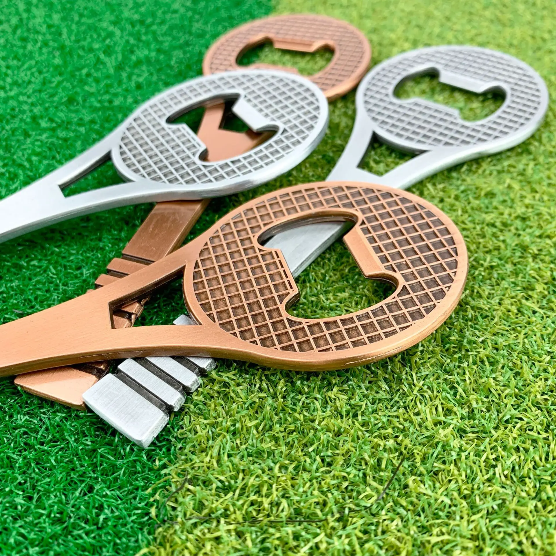 100Pcs/Lot Creative Tennis Bottle Opener Zinc Alloy Racket Beer Opener Tool Restaurant Bar Decoration Opener kitchen Gadgets