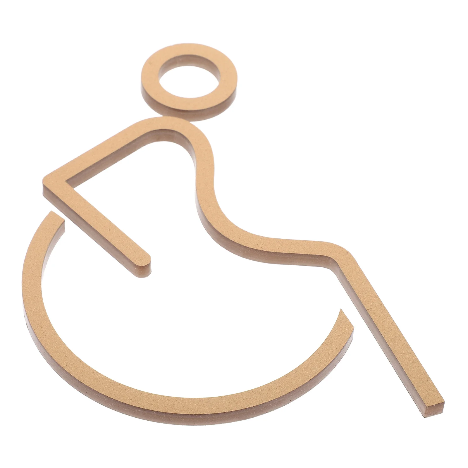 

Golden Accessible Restroom Decal: Wheelchair Sign Sticker in Acrylic for Toilet Door - High-Contrast Universal Washroom Symbol -