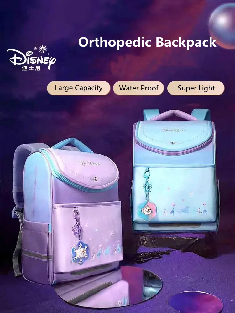 Disney Frozen New School Bags For Girls Grade 1-5 Elsa Anna Primary Student Shoulder Mochila Leisure Fashion Orhopedic Backpack