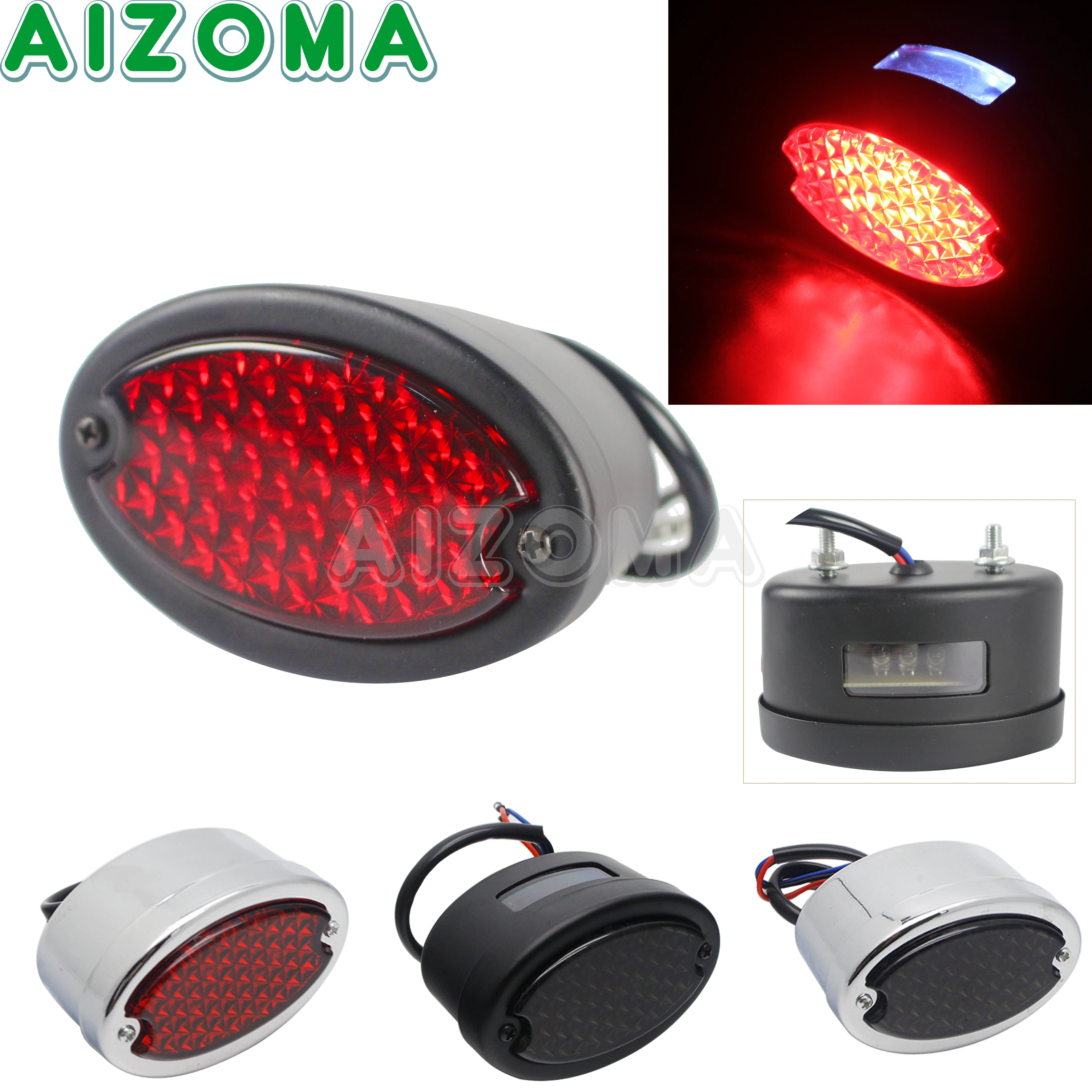 Luz trasera LED Universal para motocicleta, lámpara de freno para matrícula trasera, para Cafe Racer, Street Bikes, Chopper, Bobber, personalizada