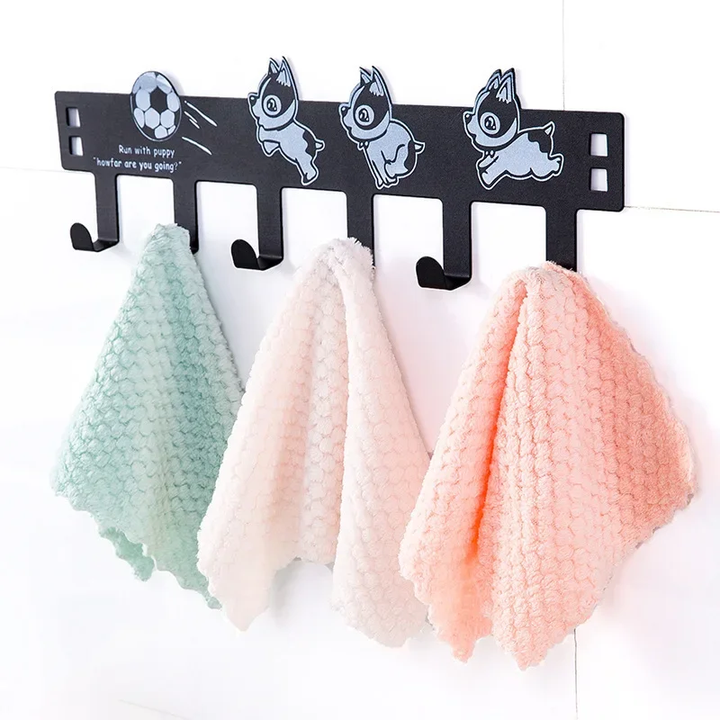 1PC Double-layer Absorbent Microfiber Kitchen Dish Cloth Non-stick Oil Household Cleaning Cloth Wiping Towel Home Kichen Tool