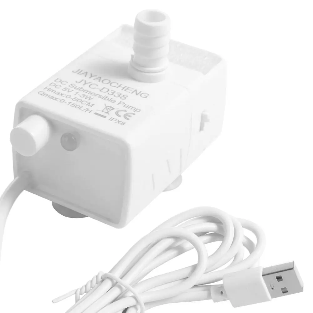 Ultra-quiet Pet Water Dispenser Pump LED Light 5V Mini Submersible Pump Filter Shock-proof Water Fountain Pump Replacement Home