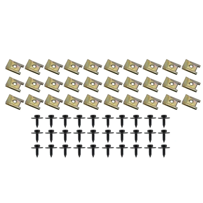 40Pcs/60Pcs Car Screw Body Bumper Retainer Nut Clip Underbody Mudguard Screws Nut Gasket Fastener