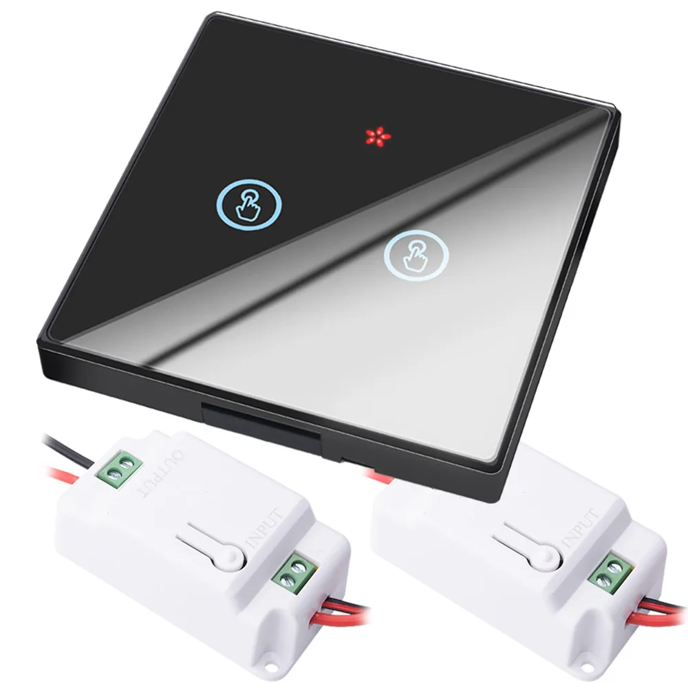 Smart Wireless Touch Switch Light Glass Screen RF Remote Control 433MHZ Wall Panel Button 110V 220V Light Emitting Diode Light