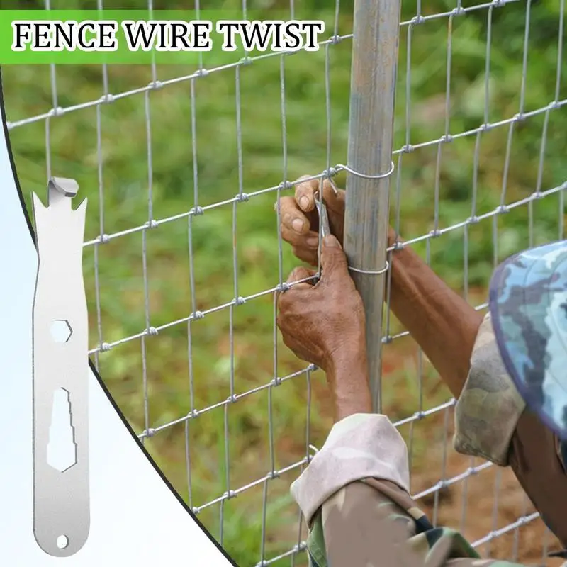 Fence Wire Twister Stainless Steel Cable Fixing Tensioner Multi-Functional Wire Twisting Fencing Tool With Hexagonal Holes For