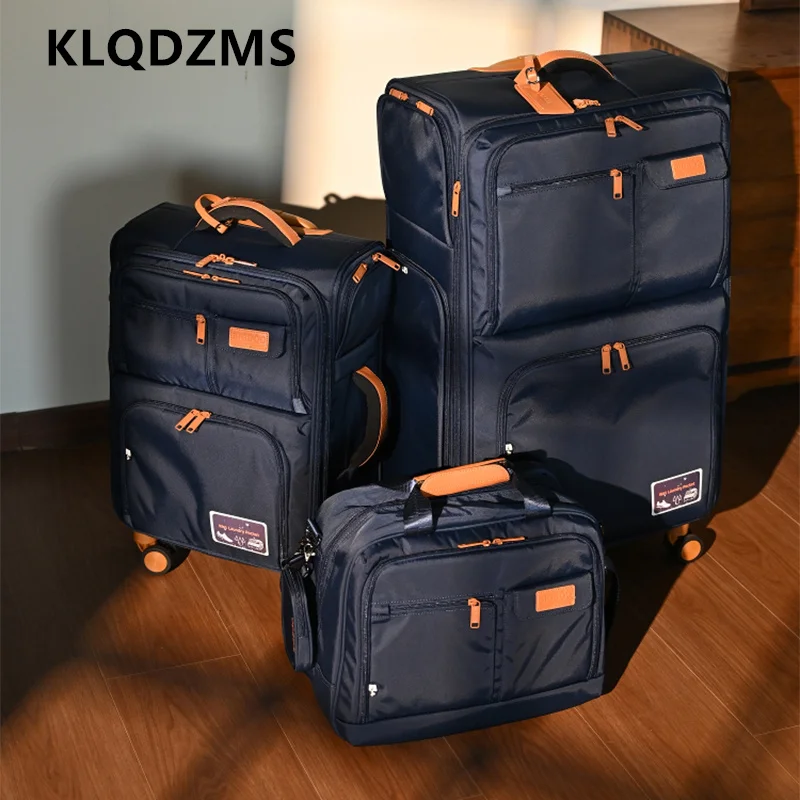 

KLQDZMS Ultra-light Suitcase Set Oxford Cloth Boarding Box 20"24"28-inch Large-capacity Trolley Case Universal Wheel Luggage