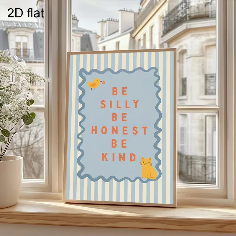 Modern Be Silly Be Honest Be Kind Quotes Wall Art Print Canvas Painting Poster Picture For Living Room,bedroom Home Decor
