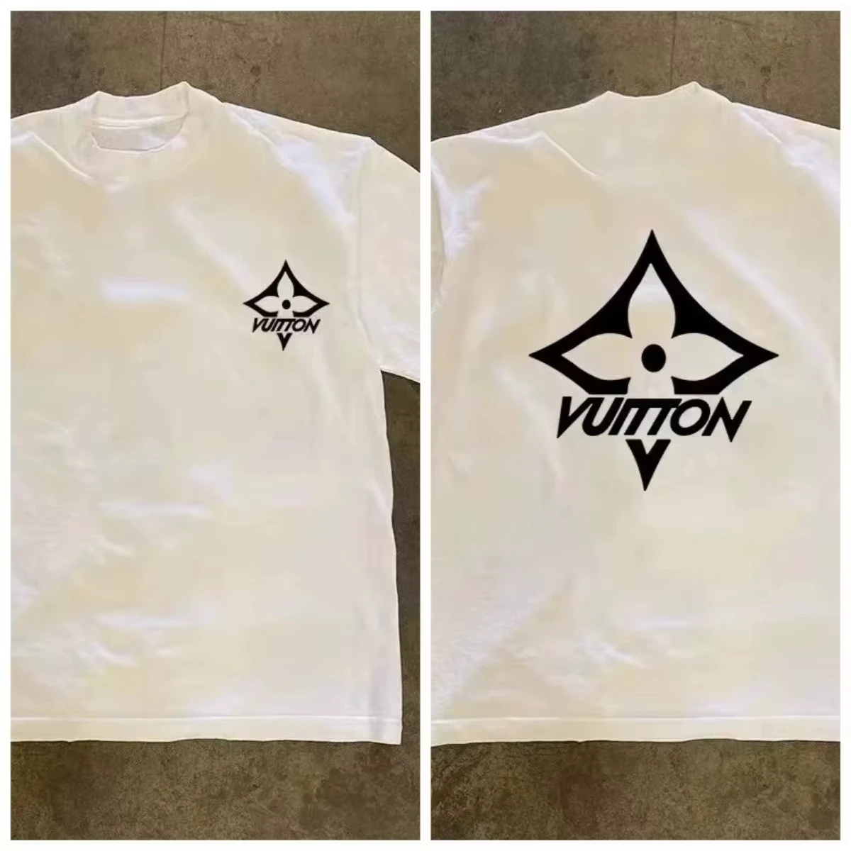 Monogram Flower Geometric Print Cotton T Shirts for Men Women 2025 Summer Short Sleeve Tees Streetwear Casual Graphic T Shirts