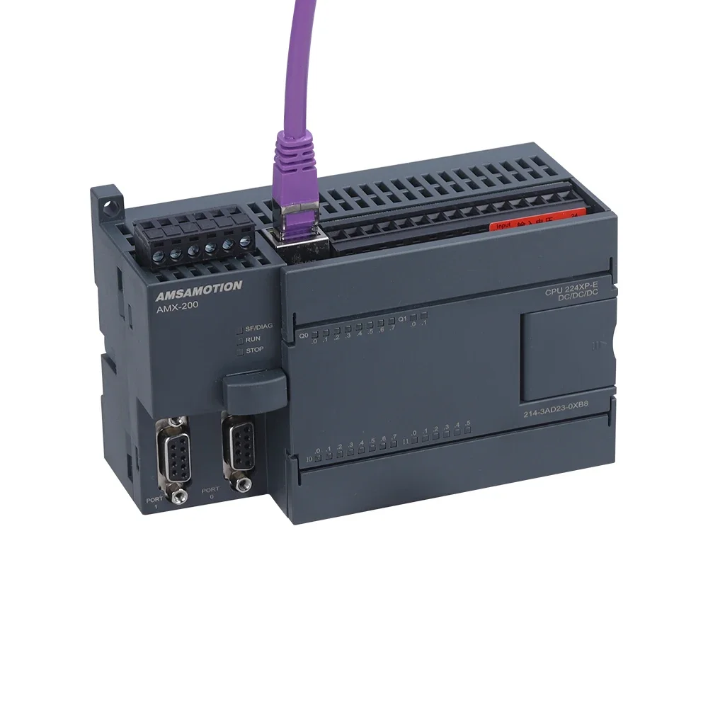 إيثرنت CPU224XP-E PLC وحدة تحكم منطقية قابلة للبرمجة 2AI 1AO استبدال Siemens 214-2BD23/2AD23 220V لترانزستور التتابع S7-200