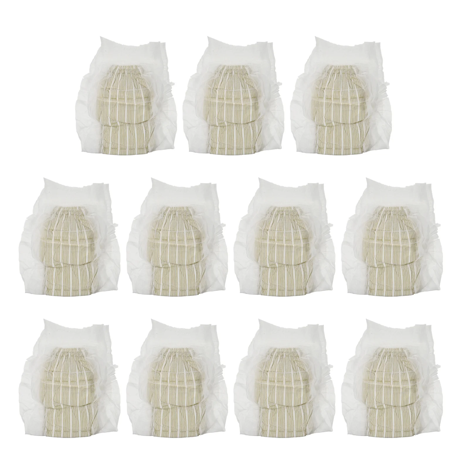 11 قطعة حفاضات الكبار الأبيض مقاوم للماء تنفس ملابس داخلية للاستعمال مرة واحدة ليلة الامتصاص الثقيلة مانعة للتسرب قابل للتعديل للجنسين