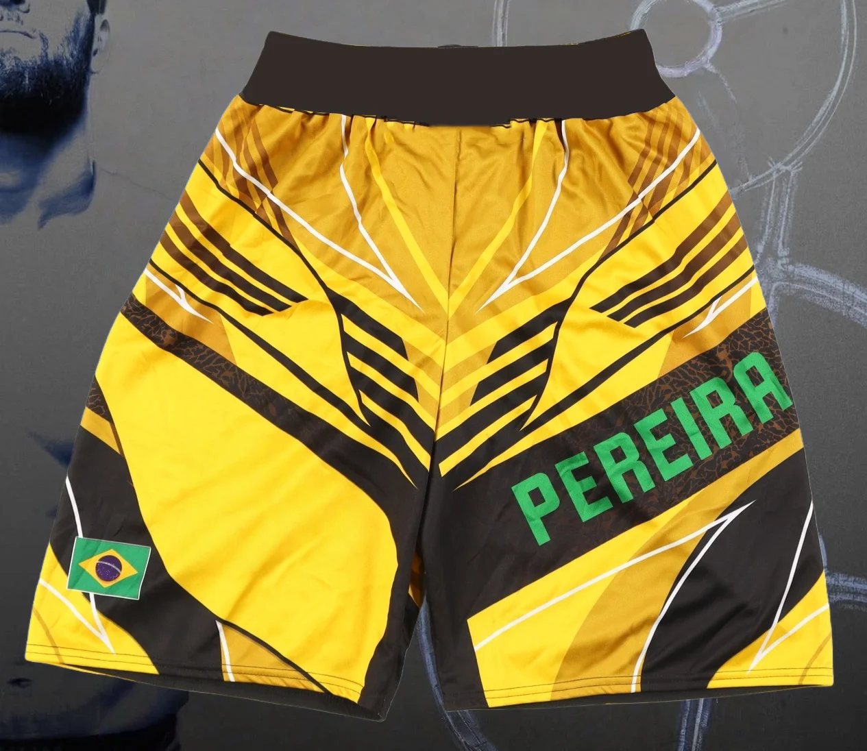 

2026 Retro Alex Pereira New Fighting Sports Shorts for Men and Women MMA Octagonal Cage Oversized Jujitsu Training Shorts