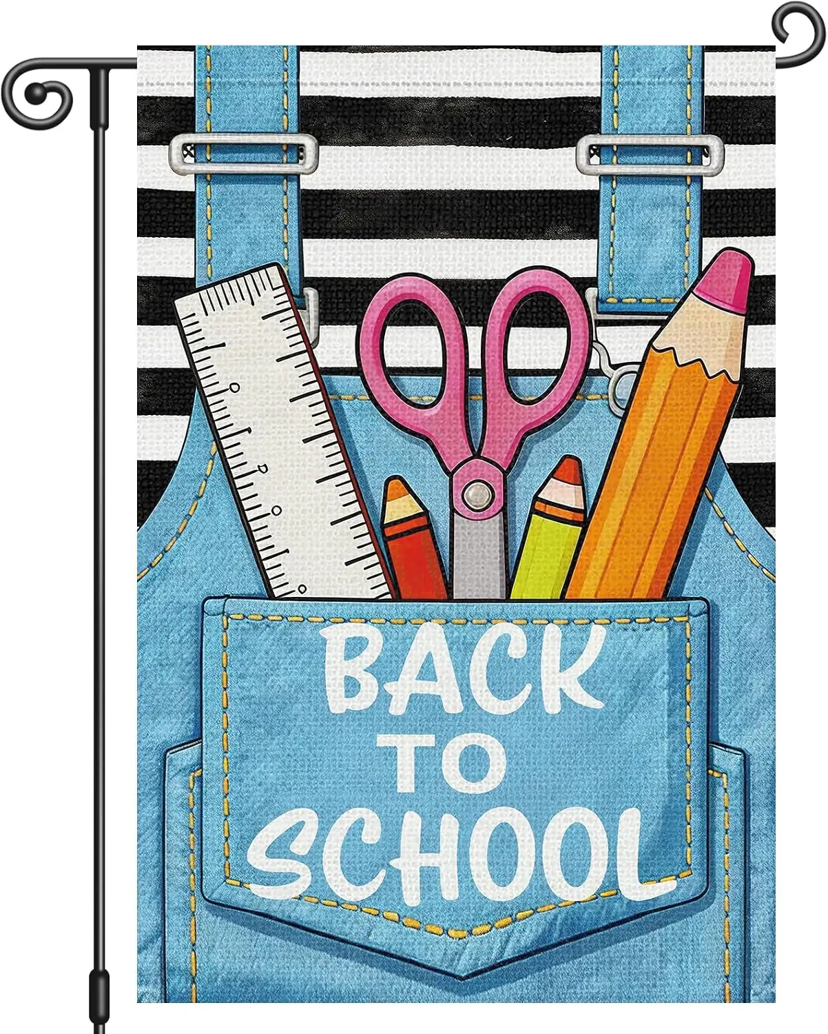Louise Maelys Back to School Garden Flag, First Day of School Yard Flag Banner, Double Sided Welcome Flag for Classroom Outd AAM