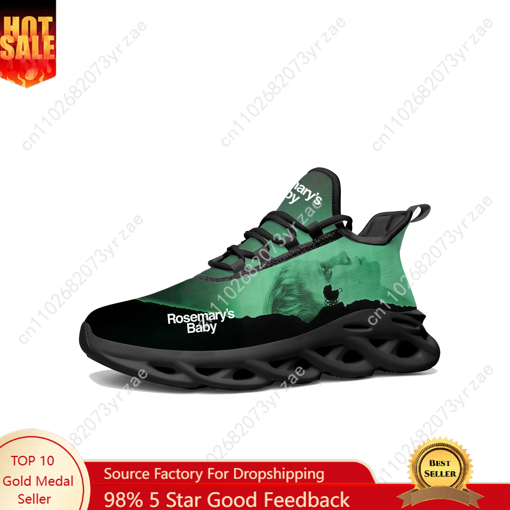 

Rosemary's Baby Lace Mesh Shoes Flat Sneaker Men Women Sports Shoe High Quality Personalized Fashion Sneakers Custom Made Footwe