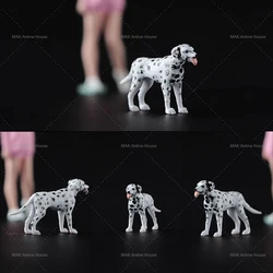 Miniatures 1/87 1/64 1/43 1/24 Spotted Dog Cute Animal Figure Doll Model Unpainted Creative Scene Decoration Car Toys