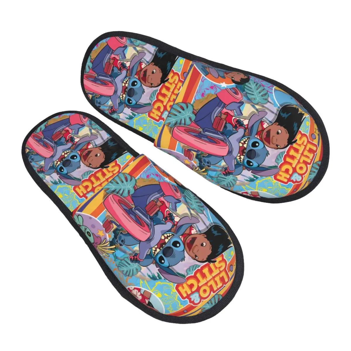 

Stitch Cartoon House Slippers Bedroom Lilo Cute Cozy Memory Foam Slides Non-skid
