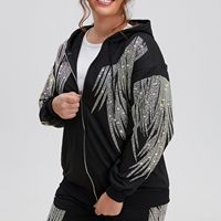 150KG Plus Size Women Luxury Zip Up Hoodie Vintage Big Size Brand Hooded Sweatshirt with Zipper Oversized Jacket Y2K Streetwear