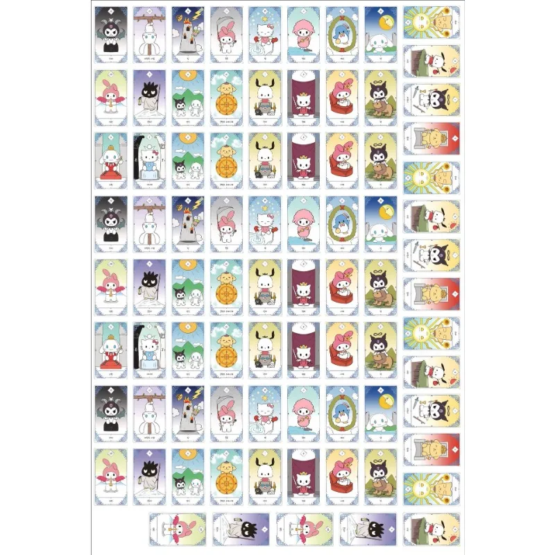 Cartoon Anime Sanrio Acrylic Patch 8cm Transparent Tarot Card DIY Handmade Jewelry Keychain Charm Accessories Material Wholesale