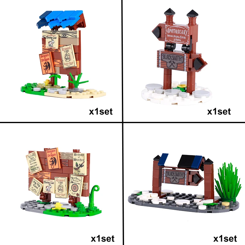 MOC City Street View Building Blocks Computer Controller Medical CT Road Signs Game Consoles Dessert Cabinets Printed Bricks Toy