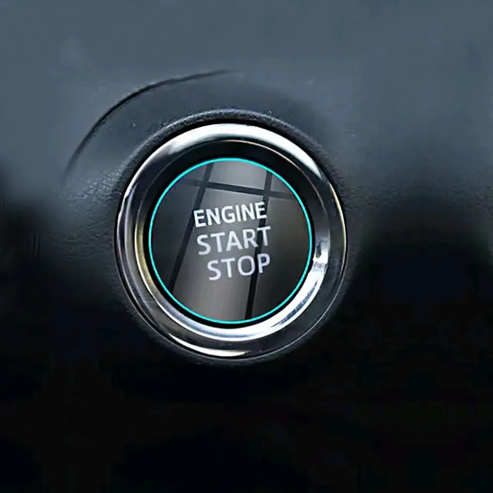 1pc Car Accessories Car Universal Waterproof Engine Ignition Start Stop Button Anti Scratch Transparent Protective Film Sticker