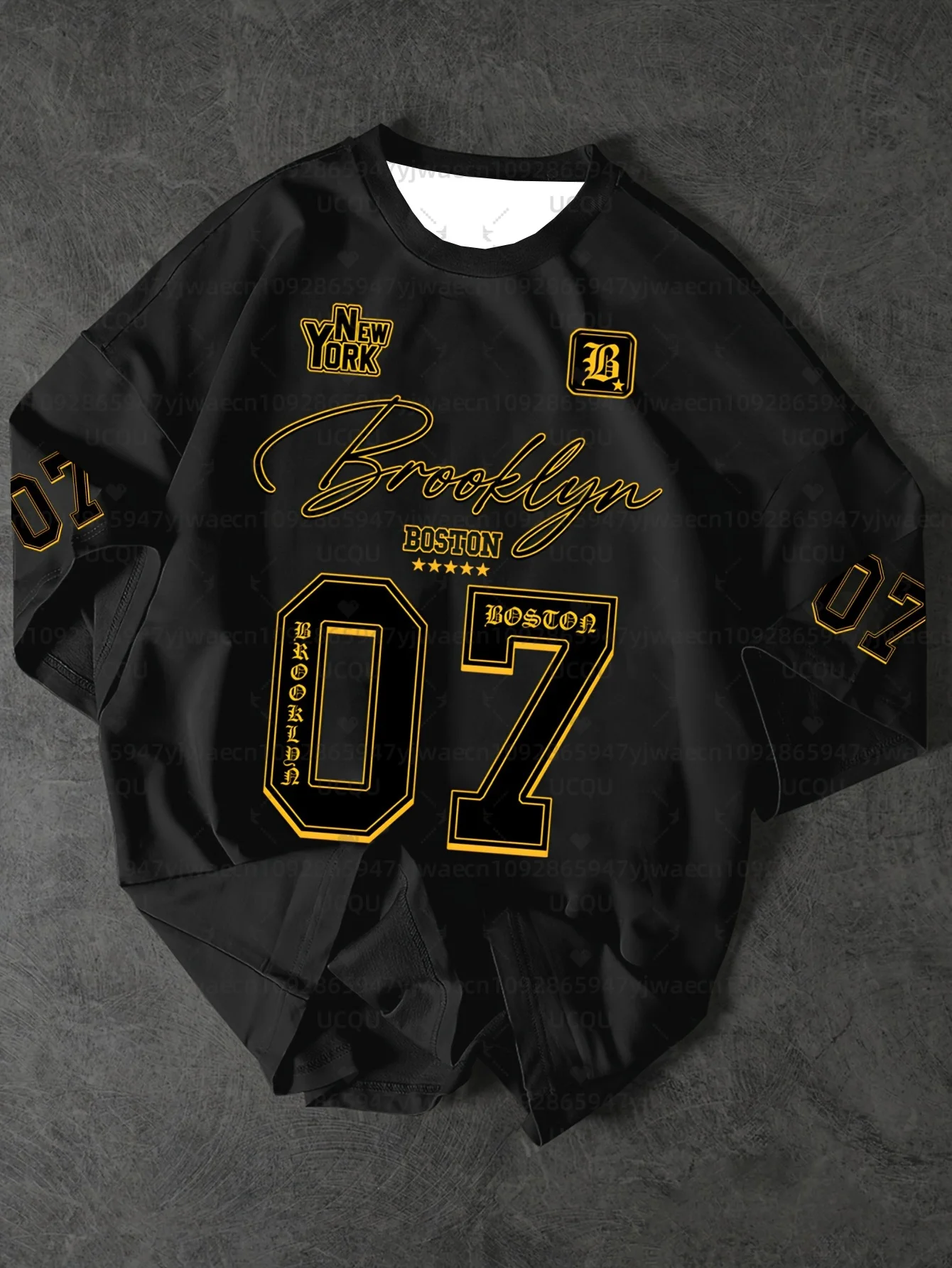 Camiseta deportiva para hombre Brooklyn 07, camiseta de manga corta con estampado, camisetas gráficas de verano, camisetas deportivas de talla grande para mujer