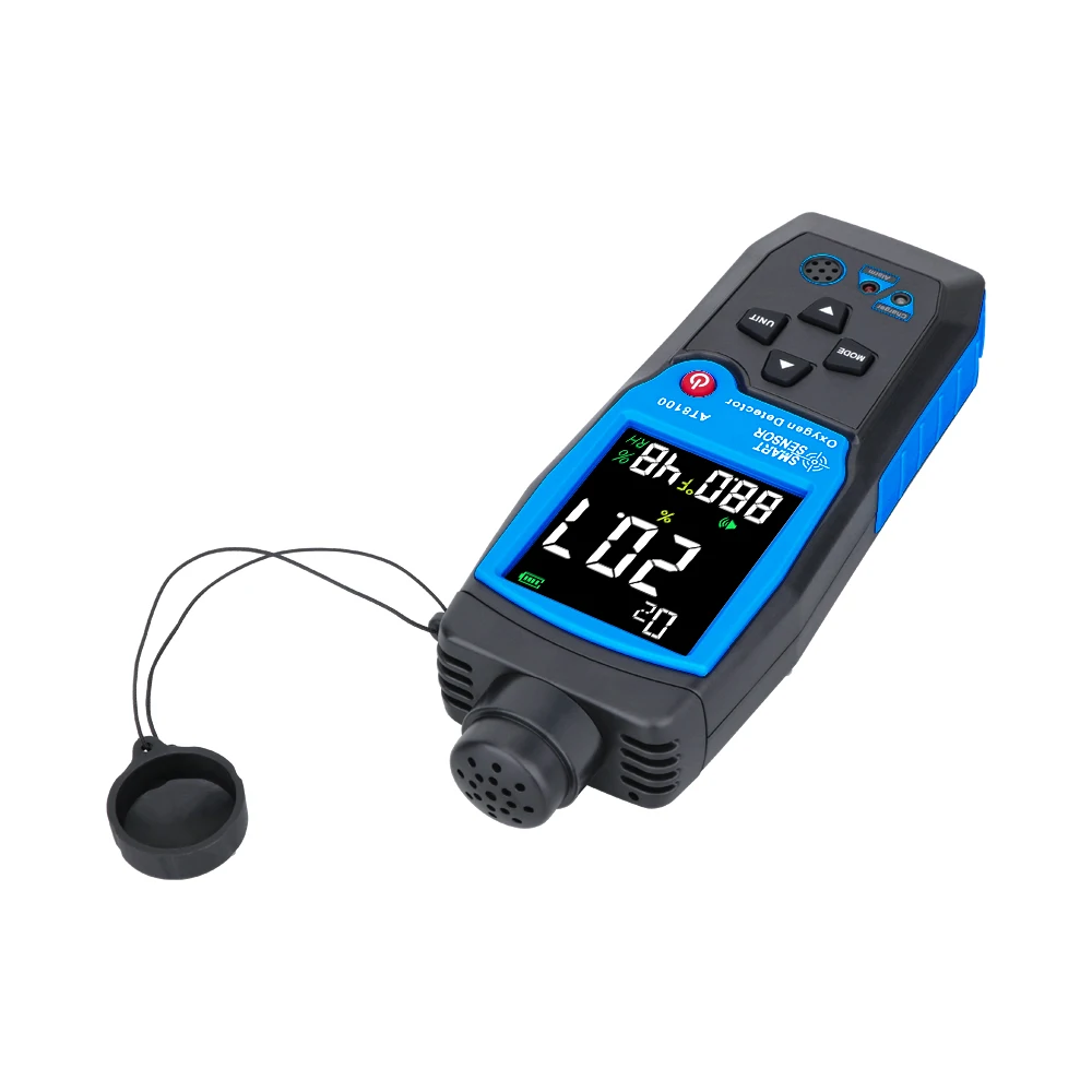 Digital Oxygen Meter O2 Gas Detector Sound Light Alarm Gas Monitor Air Quality Meter with Temperature LCD Display