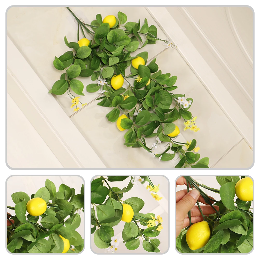 

Artificial Green Plants Faux Lemons Indoor Decoration PlasticFruits Lifelike Home Wedding Party Photo Props Plants