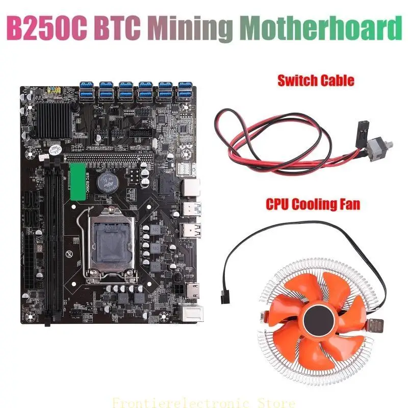 

G8DB Miner Motherboard B250C BTC for CPU Set 12 Video Card slot support LGA 1151 DDR4 DIMM Memory SATA3.0 USB3.0 Low Power