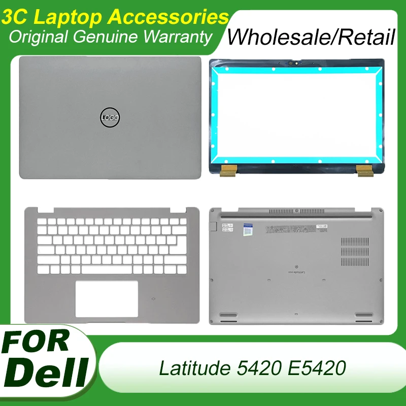 

New For Dell Latitude 5420 E5420 Laptop Bottom Base Case LCD Rear Lid Back Top Cover Front Bezel Palmrest Upper Silver Housing