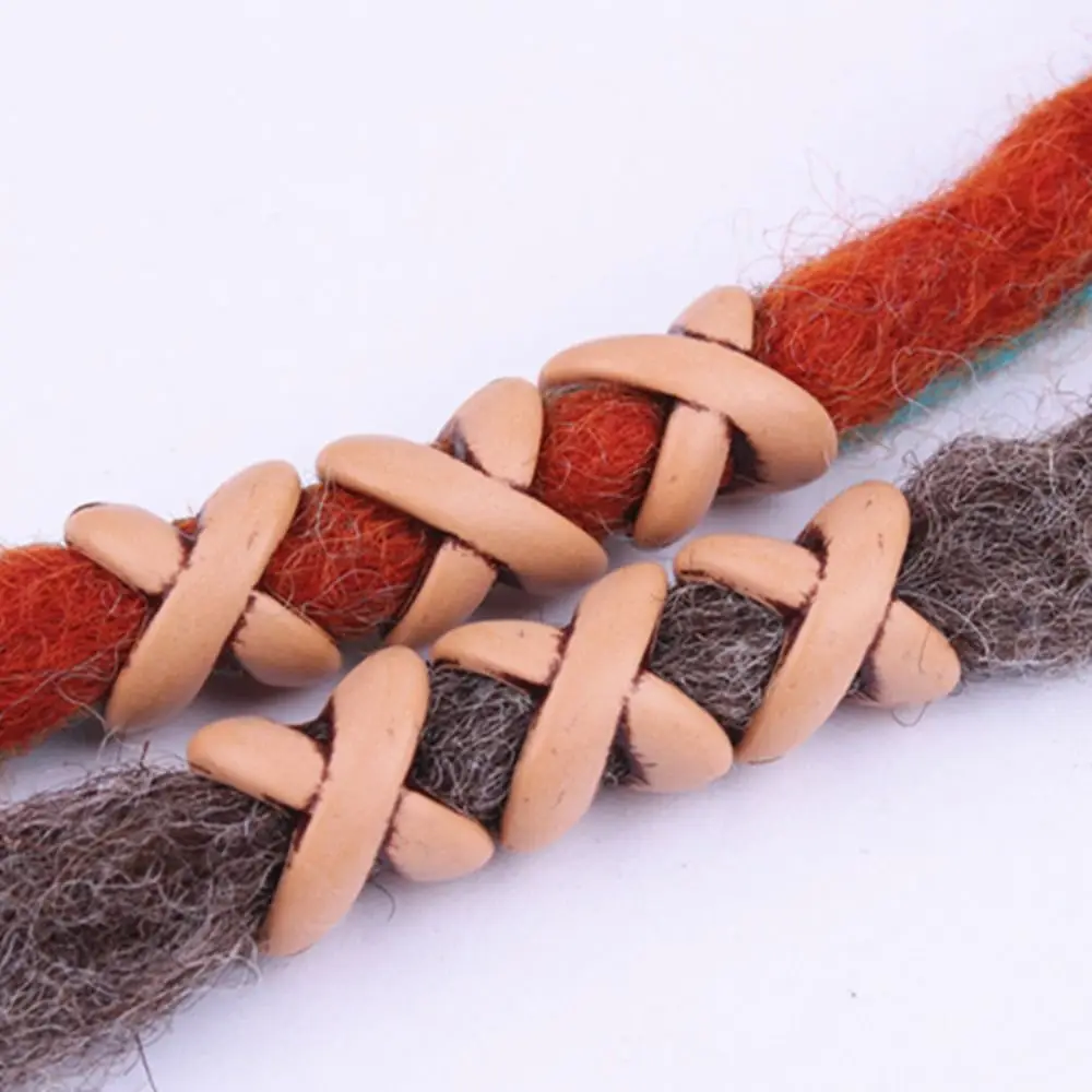 30pcs/set DIY Plastic Big Hole Dreadlock Bead X-shape Charms Braided Loose Beads Vintage Colorful Hair Braid Tubes Women/Girl/