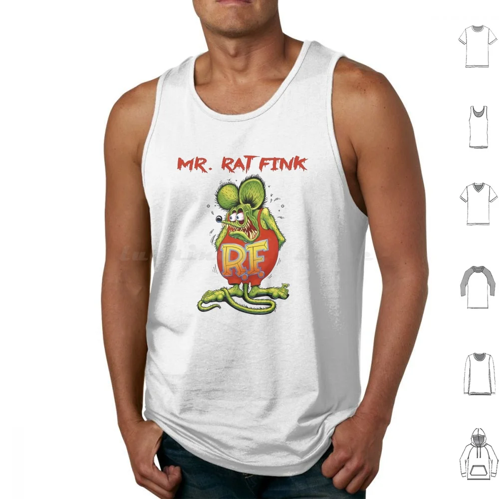 

Майки Mr. Rat Fink Жилет без рукавов Rat Fink Hot Rod Muscle Car Drag Race Mouse Green Racing Car Drag Racing Rat Rod
