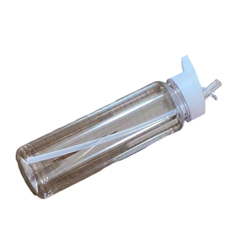 LeakProof Sports Water Bottles 700ml Clear Plastic Bottles with Straw Wide Mouths Cup for Gym Cyclings Hikings Campings