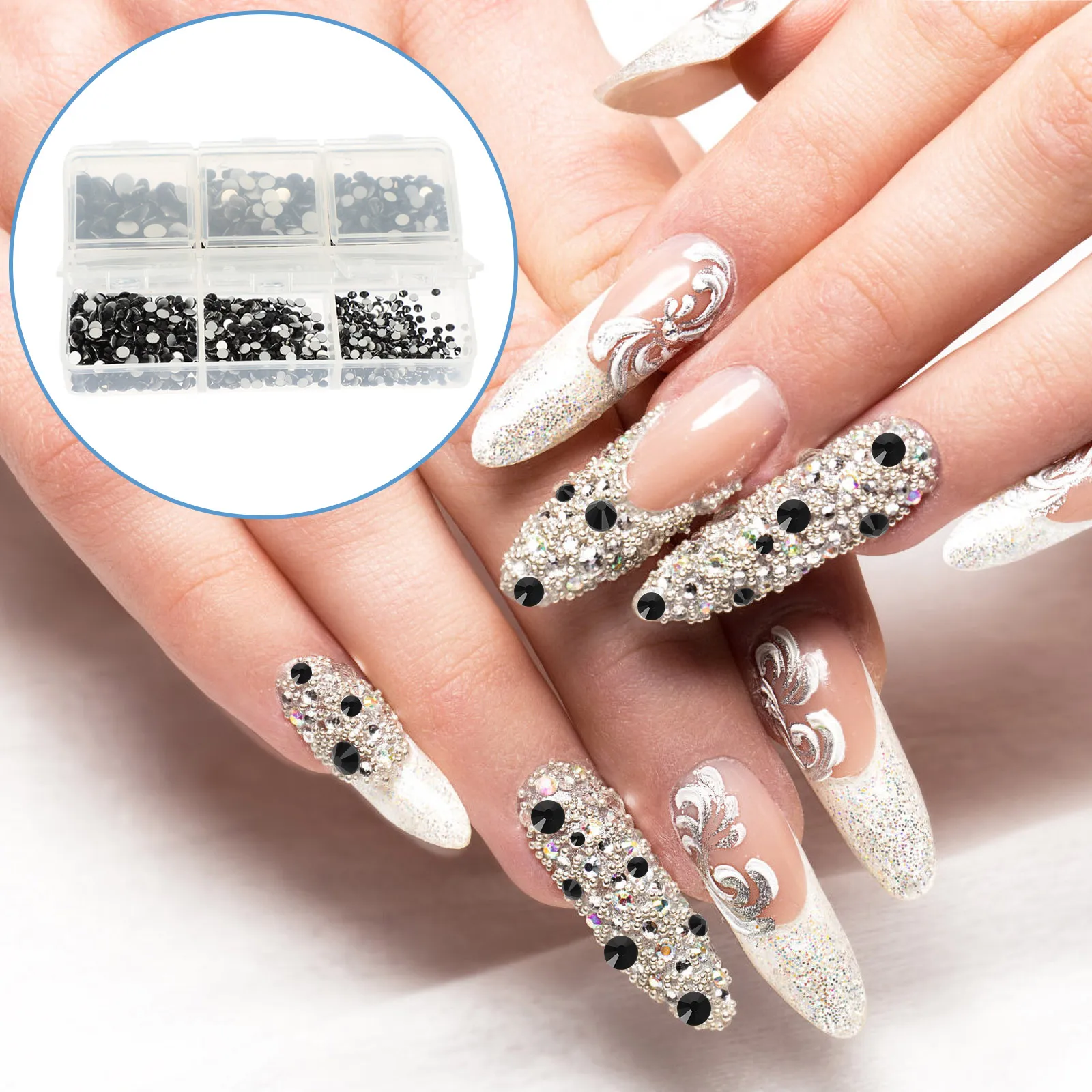 

1Set Crystal Rhinestones Set Premium Glass Nail Art Charms for DIY Nails Body Art Phone Bag Greeting Card Decorations