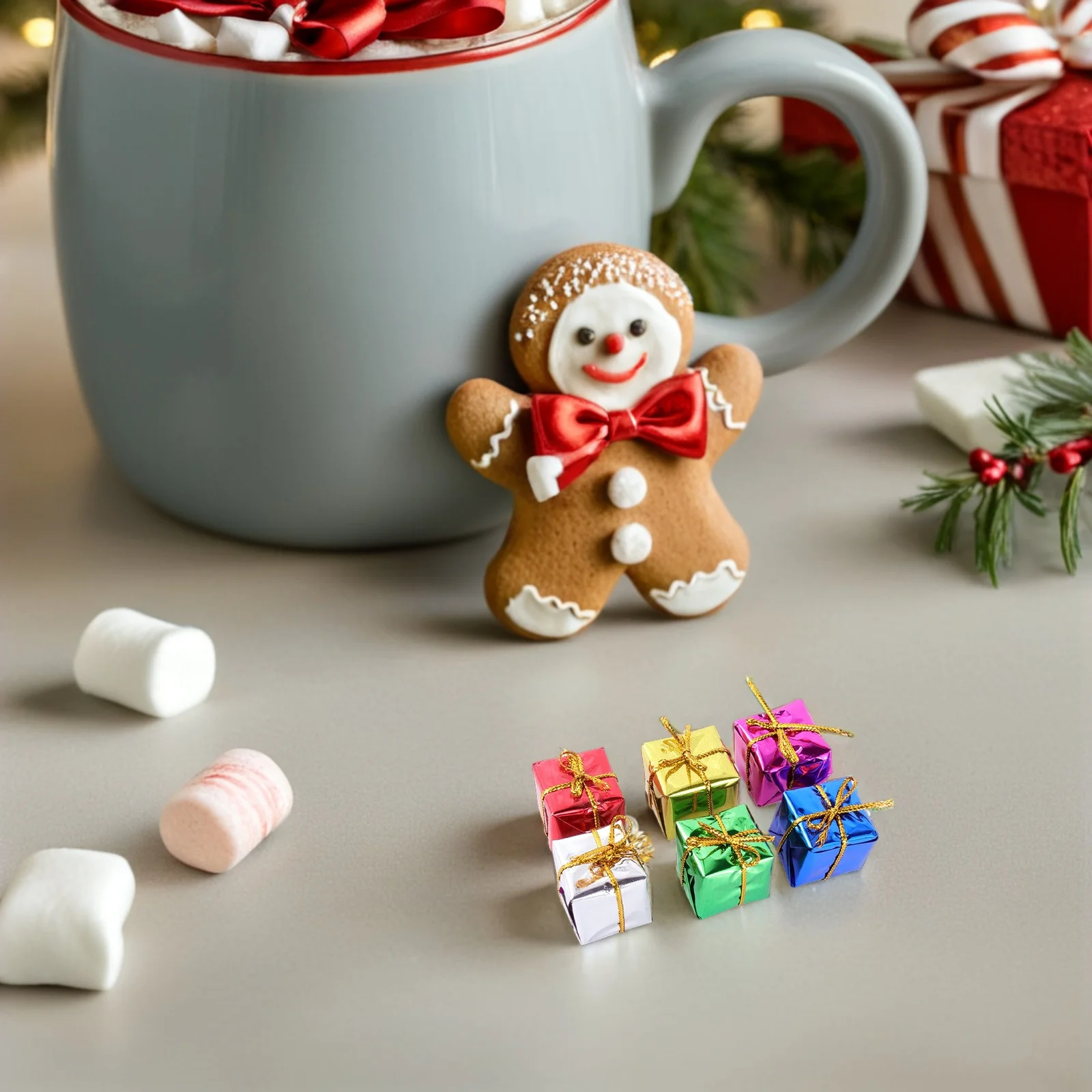 

96Pcs Christmas Decorations Miniature Ornaments Festive Hanging Pendants for Tree DIY Craft Centerpiece Decoration