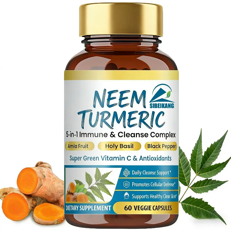 Turmeric Capsules Contains Black Pepper Vitamin C - Immune, Cleansing, Skin And Intestinal Antioxidant Supplements
