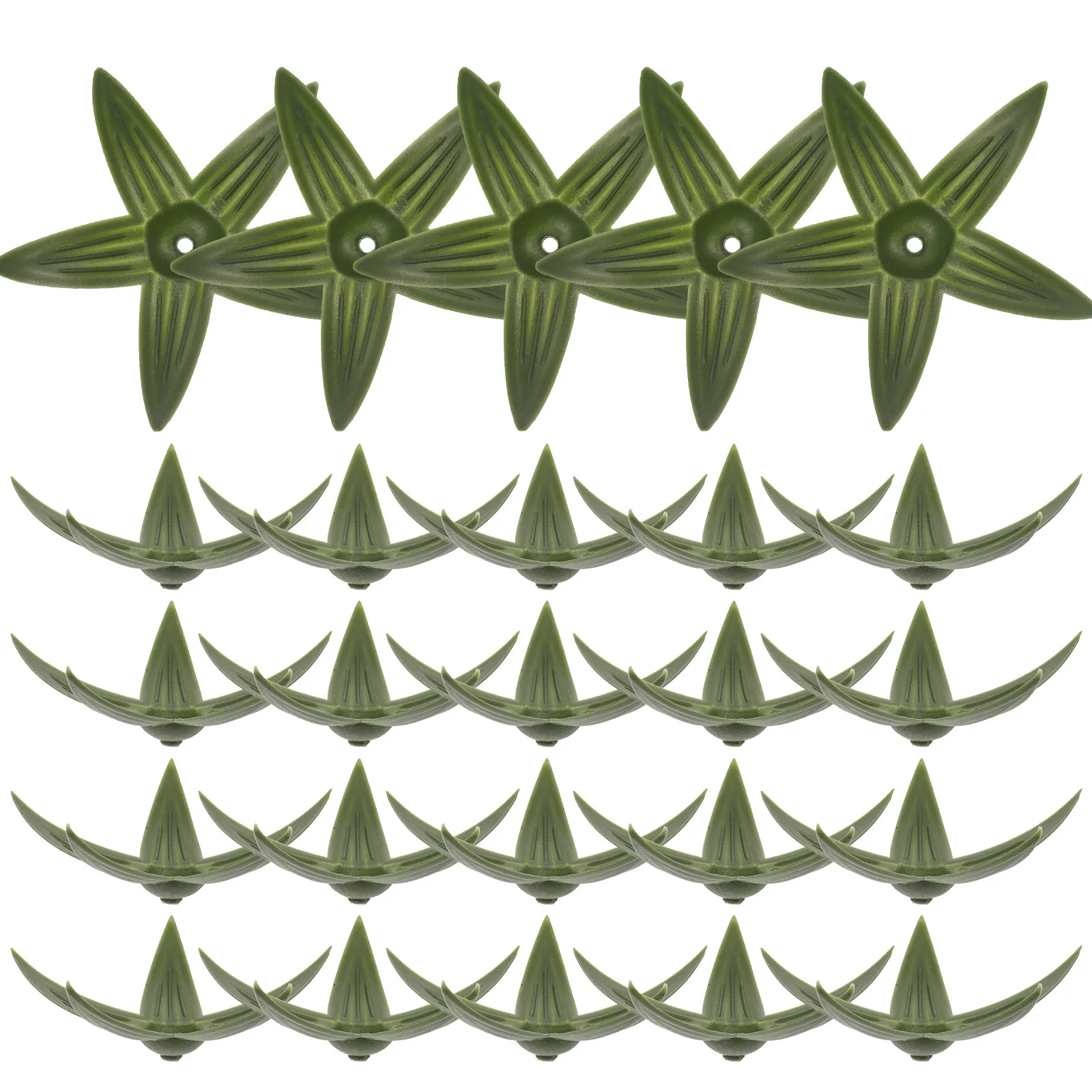 

50pcs Artificial Flower Accessories Plastic Calyxes Diy Sepals Bouquet Heads Decorative Long Service Easy To Craft