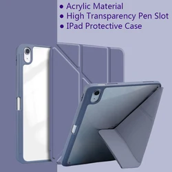 For Ipad 10 2021 Acrylic TPU Y-fold Multifunctional Protective Case For IPad 7 8 9 10.2 Case Tablet Sleeve Pro11 12.9