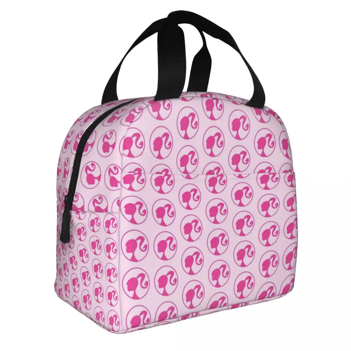 Cute Girl Insulated Lunch Bag Cooler Bag Meal Container Pink Barbi Large Lunch Box Tote Food Storage Bags School Picnic