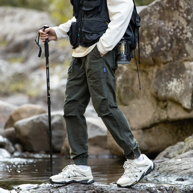 

Осенние новые хлопковые мужские брюки-карго цвета хаки, повседневные мужские тактические бегуны-карго с несколькими карманами, модные черные армейские брюки, рабочая одежда