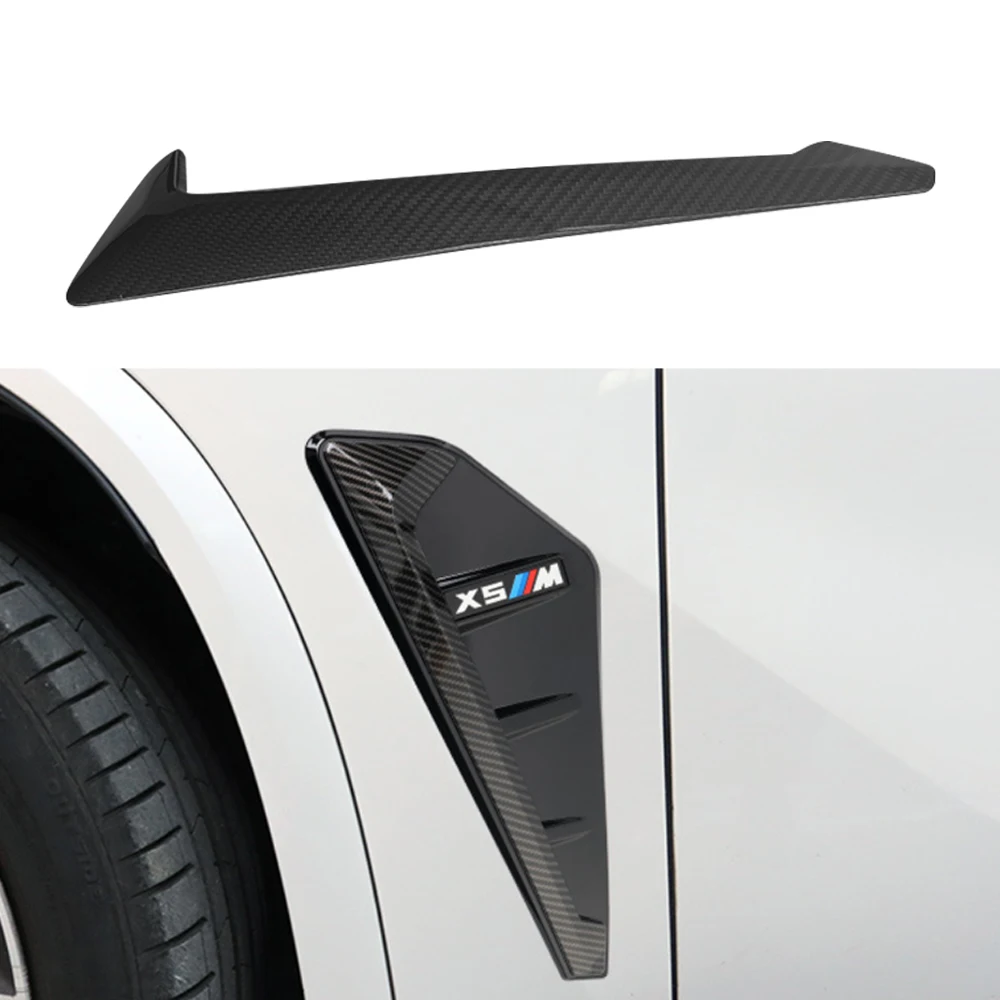 Real Dry Carbon Car Shark Gill Side Fender Vent for BMW X Series X5 G05 X5M F95 2019-2022 Car Exterior Accessories