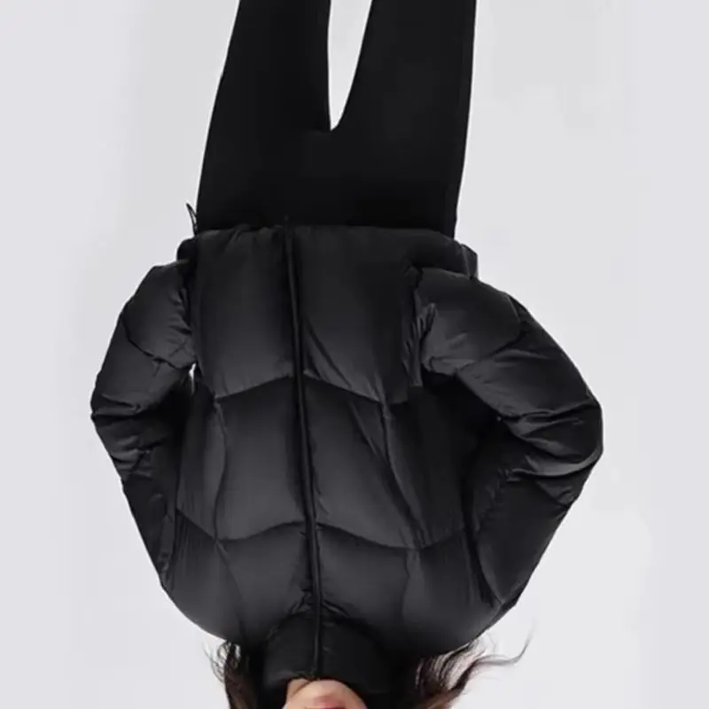 

Women's Stand Collar down Cotton Jacket Warm Short Coat Loose Outerwear Winter Bread Coat Female Versatile Parkas