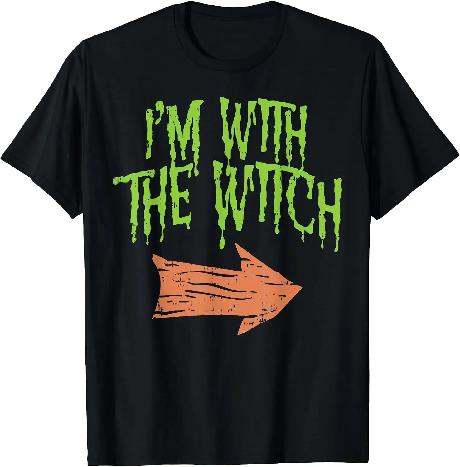 Im With The Witch Funny Husband Halloween Costume Couple Men T-Shirt Halloween Loose-Fit Pure Cotton Short-Sleeve Top – Stylish, Breathable, Plus-Size – Christmas Gift
