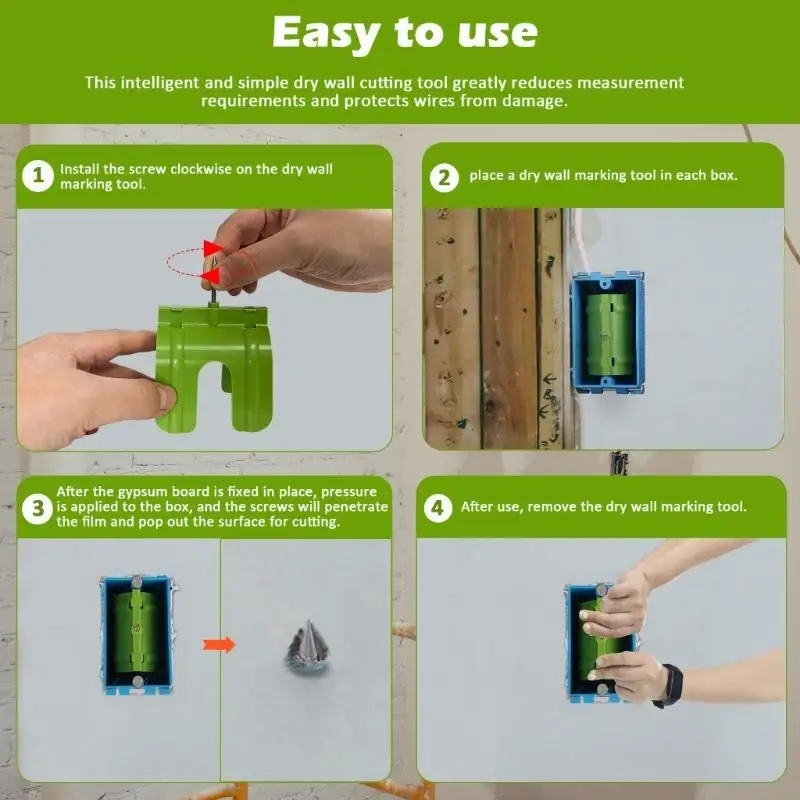 Genaue wiederverwendbare Sockel -Markierungshandbuch für Gipsboard -Outlet -Installation Easy Alignment Professional oder Home