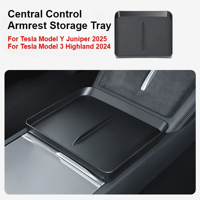 Central Control Armrest Storage Tray For Tesla Model Y/YL Juniper Model 3 Highland Center Console Food Dining Table Accessories