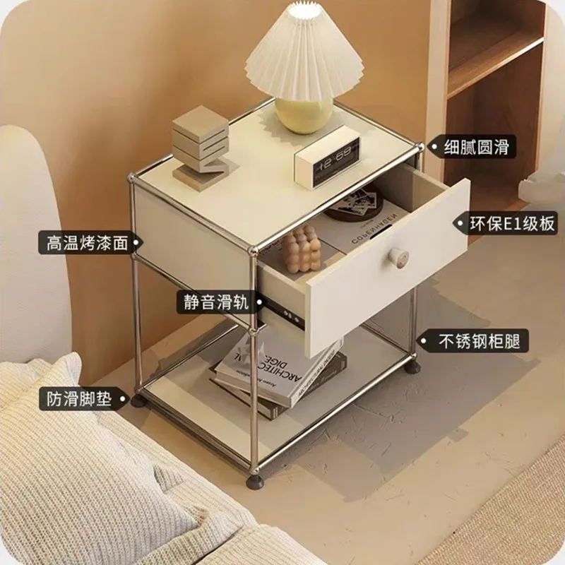 Medieval Modular Bedside Table Simple ins Locker Home Bedroom Bedside Stainless Steel Locker