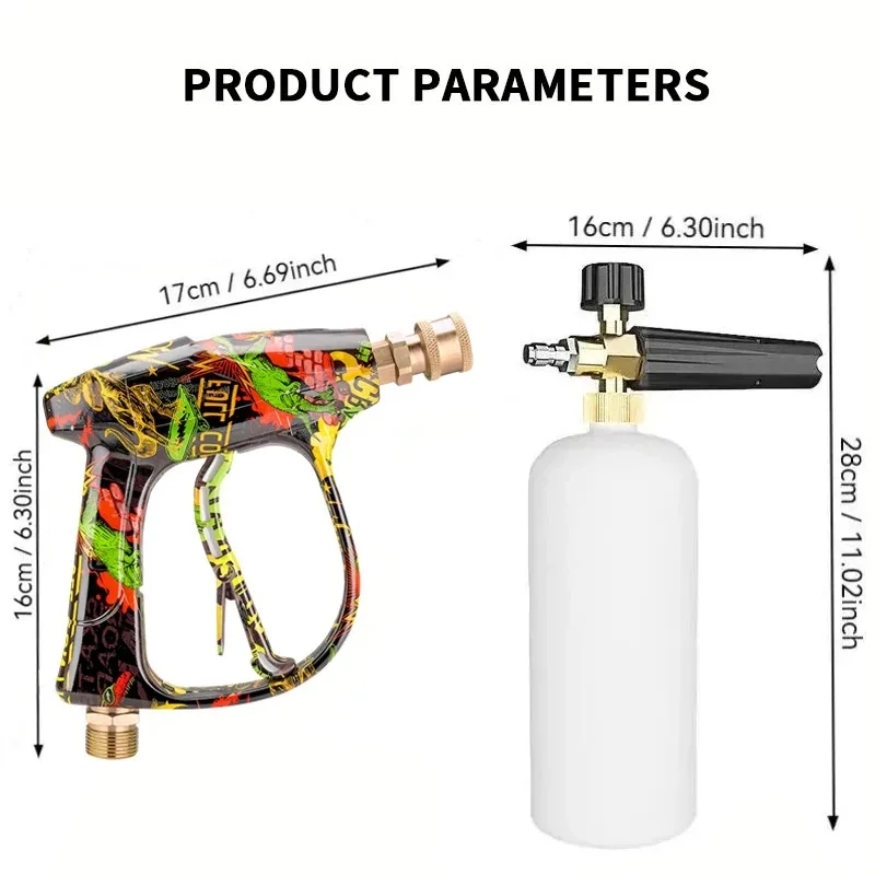 All-in-One High Pressure Wash Gun Set Equipped with Foam Cannon, Multi Nozzles and Nilfisk Fitting